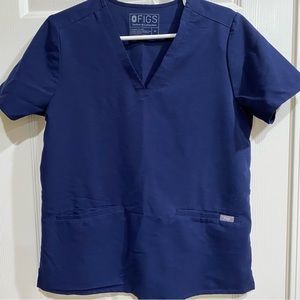 FIGS Women Navy Casma Scrub Top